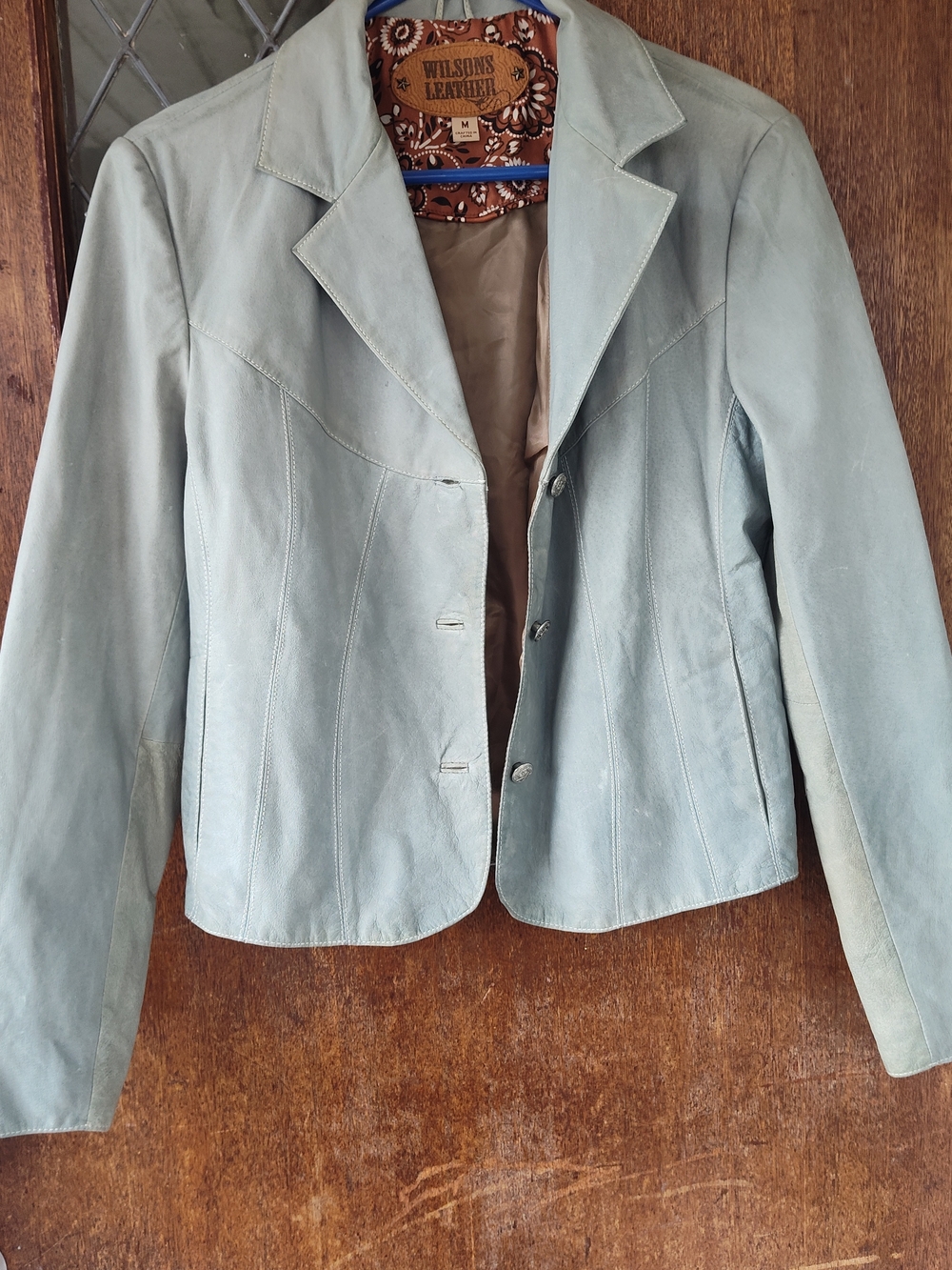 Wilsons Leather Women's Light Sage Leather Blazer Jacket